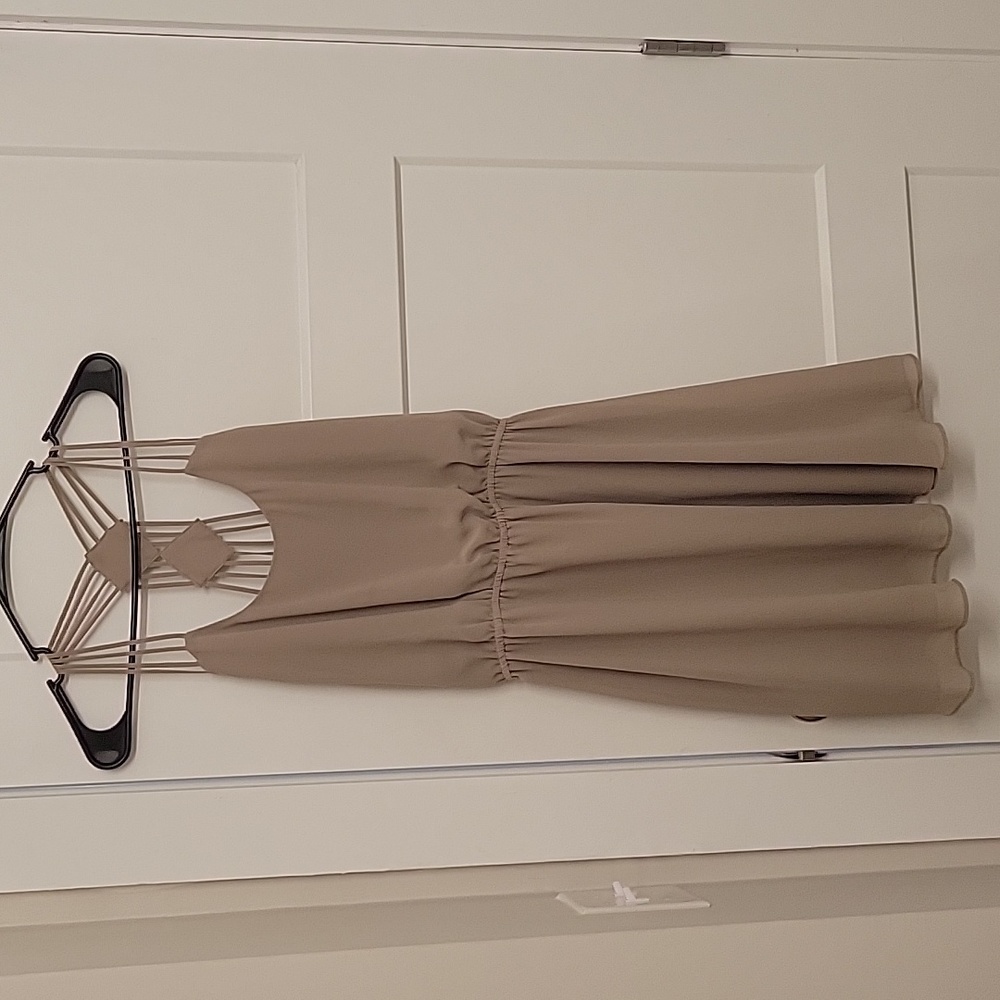 Lost April brown flowy chiffon sundress